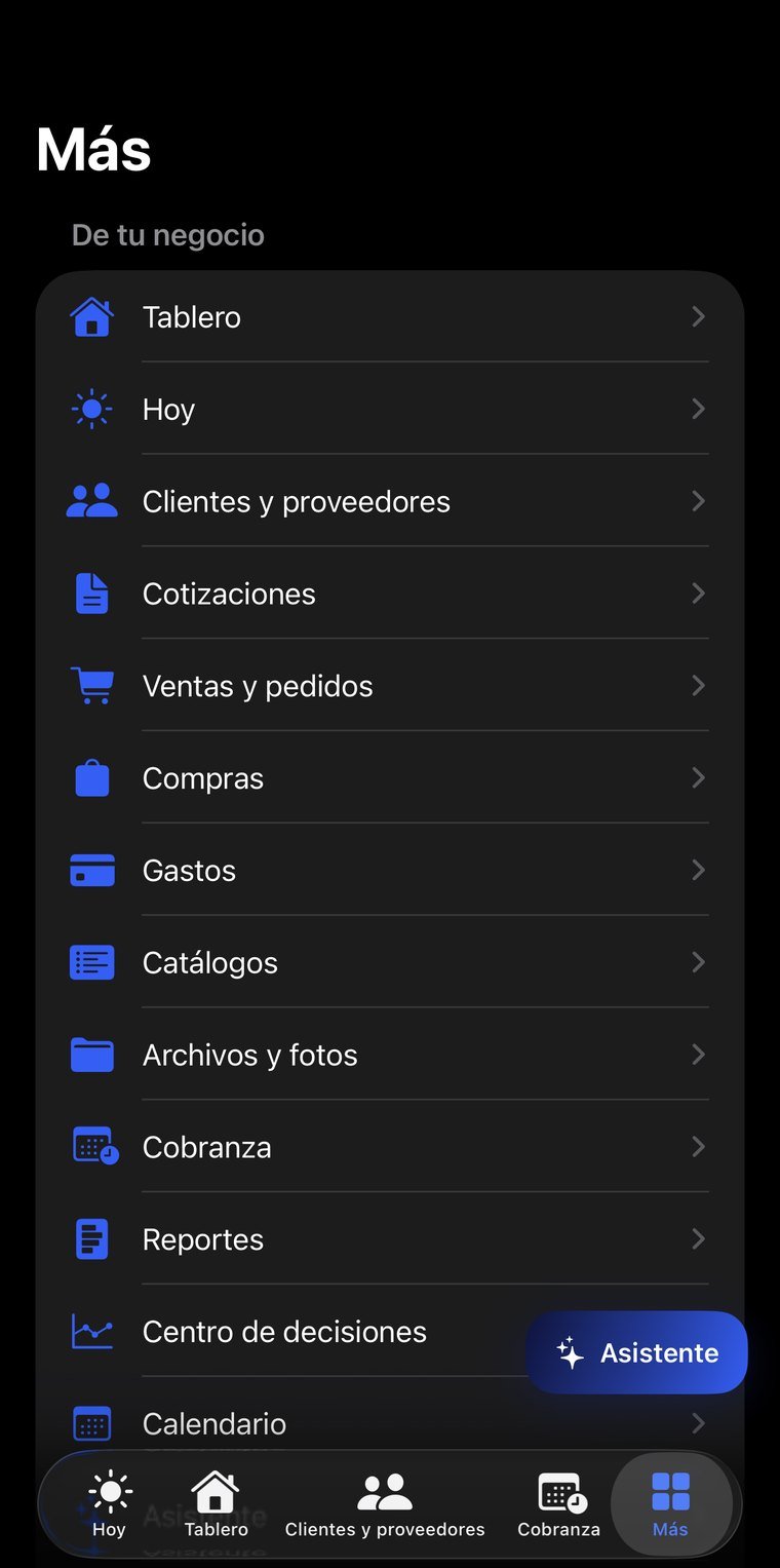 The whole business in one menu: sales, purchasing, cash and reports